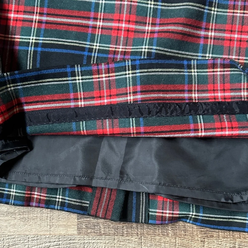 J. Crew Plaid Pencil Skirt Size 2 Red Blue Black Tartan Preppy Career - Picture 8 of 14